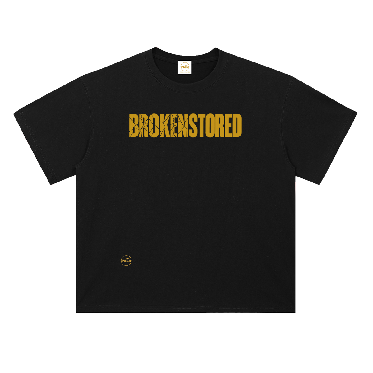 PS23 Brokenstored Gold Heavyweight Drop Shoulder Cotton T-Shirt