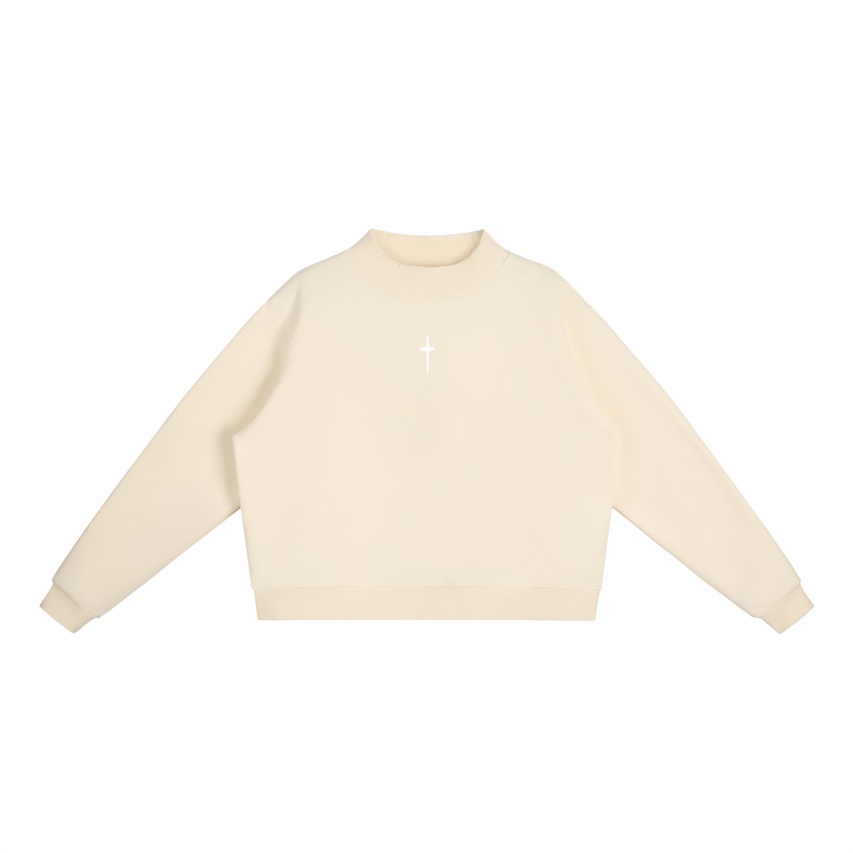 PS23 The Cross Women Essential Fleece Mock-Neck Crew Sweatshirt