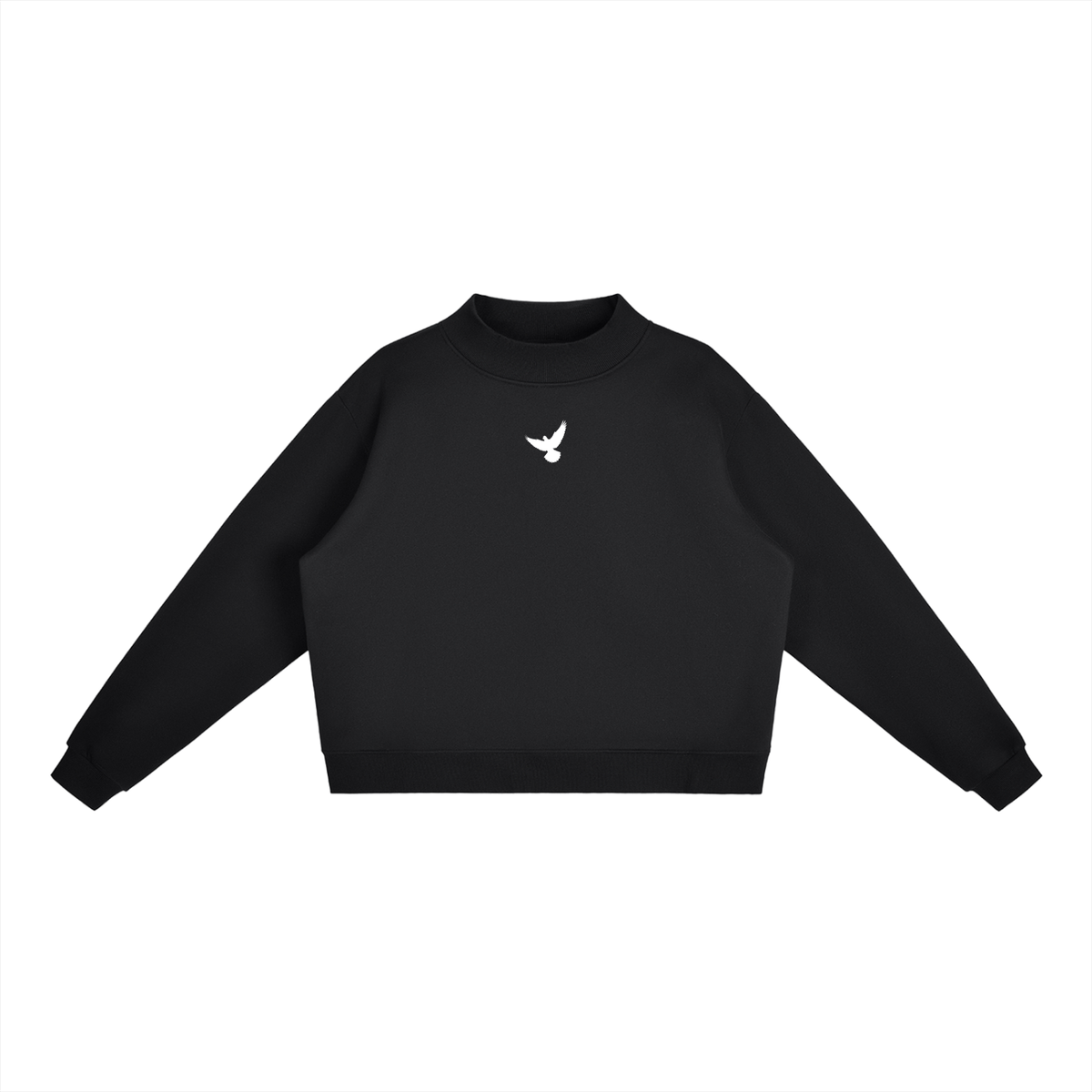 PS23 Dove Women Essential Fleece Mock-Neck Crew Sweatshirt
