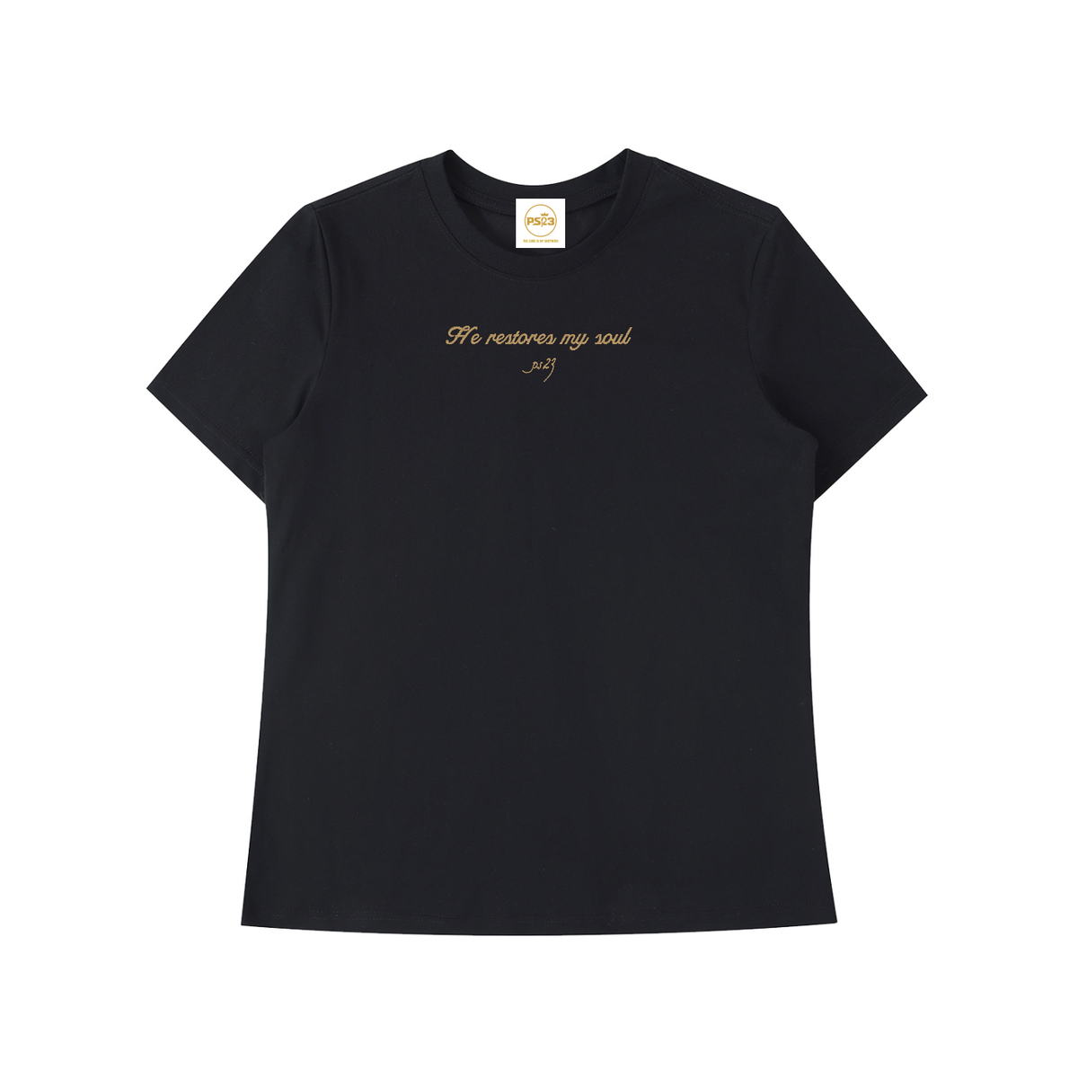 PS23 Embroidery He restores my soul Women Essential Standard Shoulder T-Shirt
