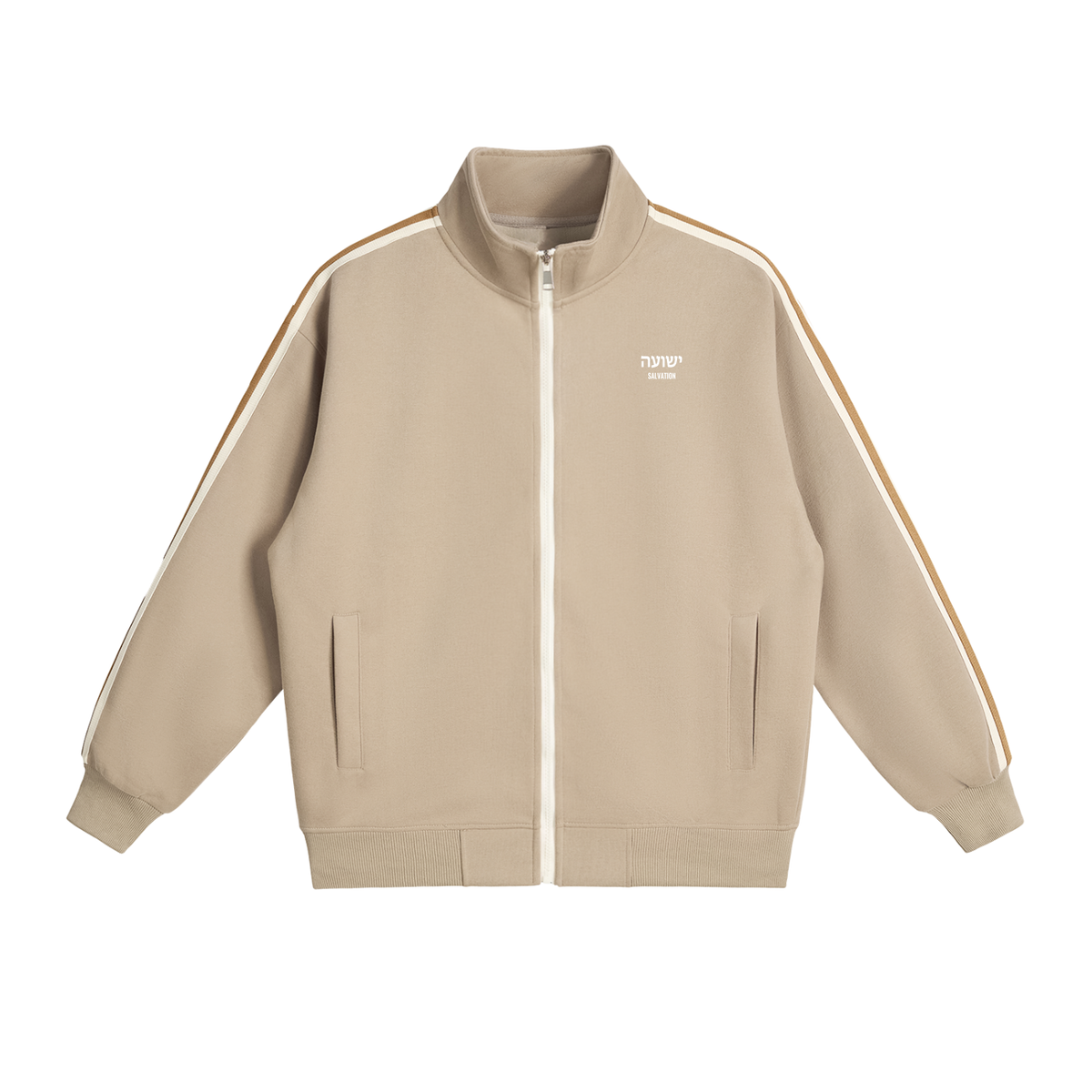 PS23 Hebrew Salvation Contrast Side-Stripe Stand Collar Jacket