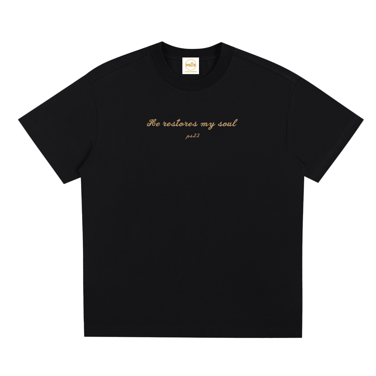 PS23 Embroidery He Restores My Soul Sorona Quick-Dry Cooling T-Shirt