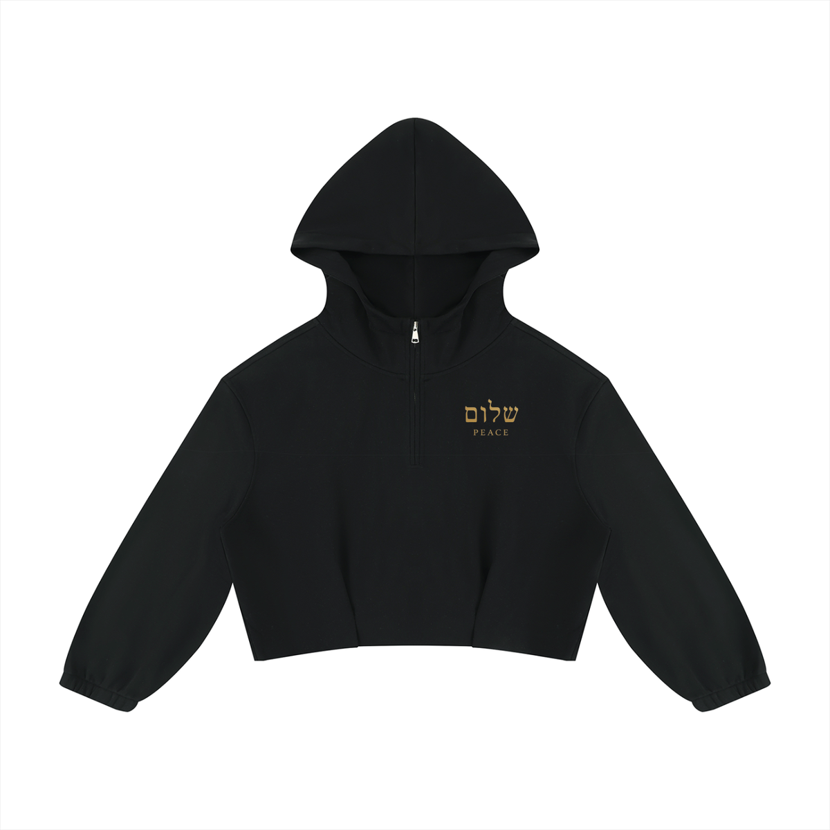 PS23 Hebrew Peace Women’s Boxy Quarter-Zip Hoodie
