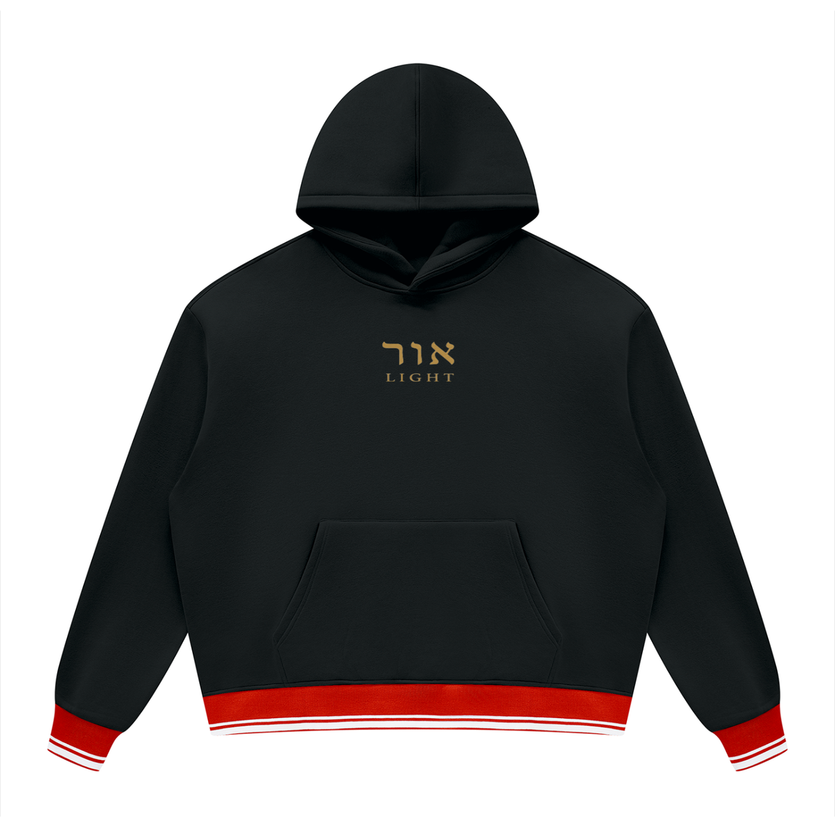 PS23 Hebrew Light Unisex Oversized Color Block Fleece Hoodie