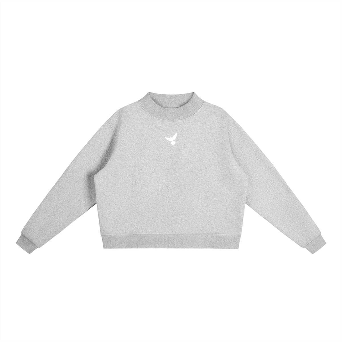 PS23 Dove Women Essential Fleece Mock-Neck Crew Sweatshirt