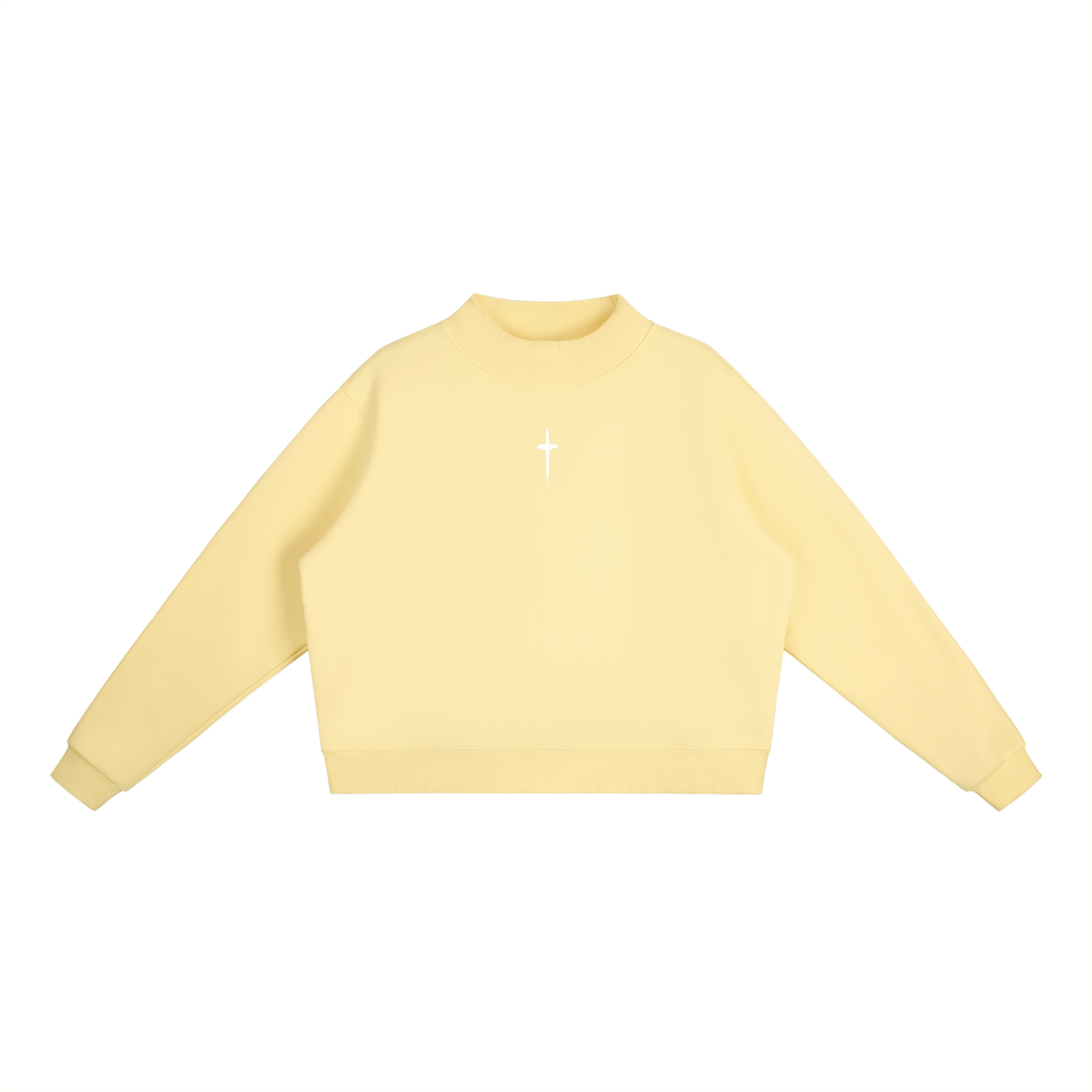 PS23 The Cross Women Essential Fleece Mock-Neck Crew Sweatshirt