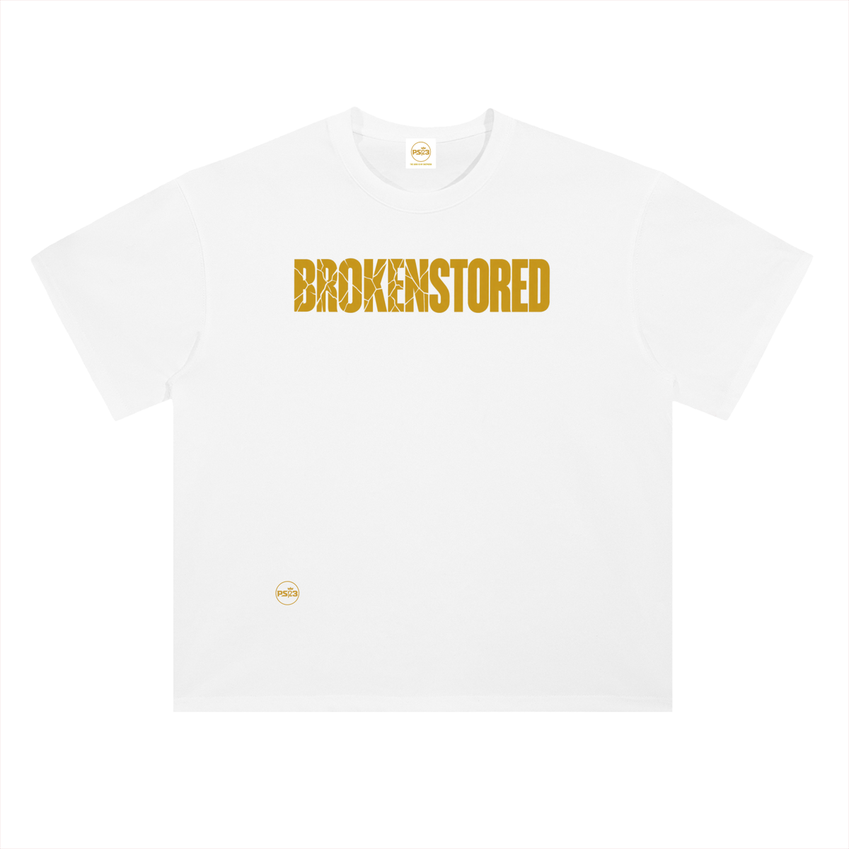 PS23 Brokenstored Gold Heavyweight Drop Shoulder Cotton T-Shirt