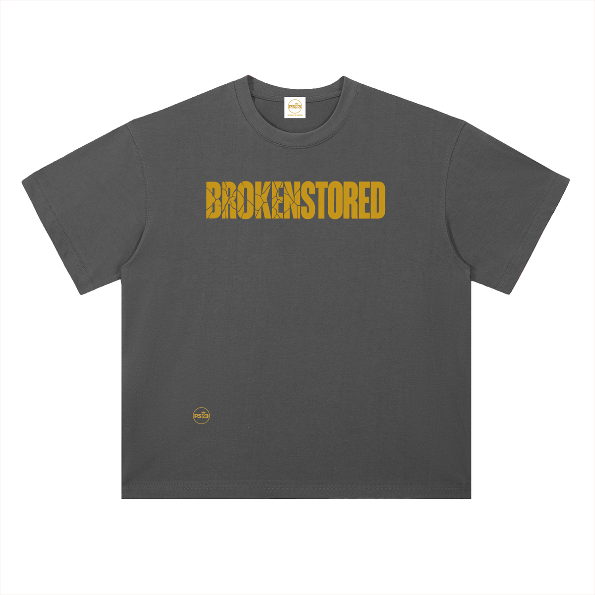 PS23 Brokenstored Gold Heavyweight Drop Shoulder Cotton T-Shirt