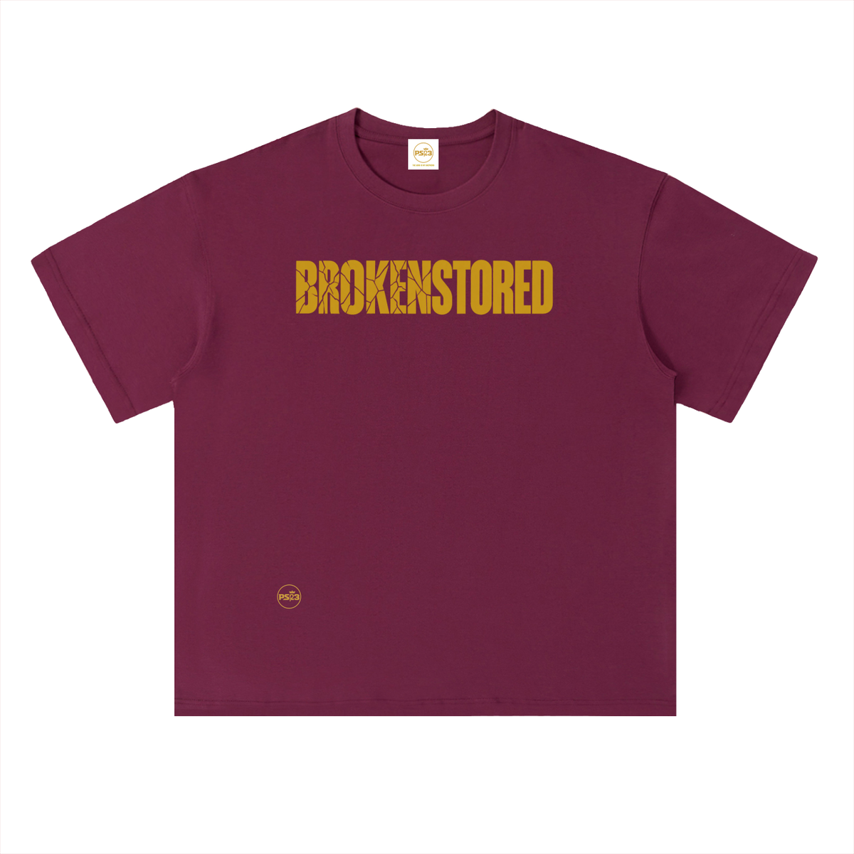 PS23 Brokenstored Gold Heavyweight Drop Shoulder Cotton T-Shirt