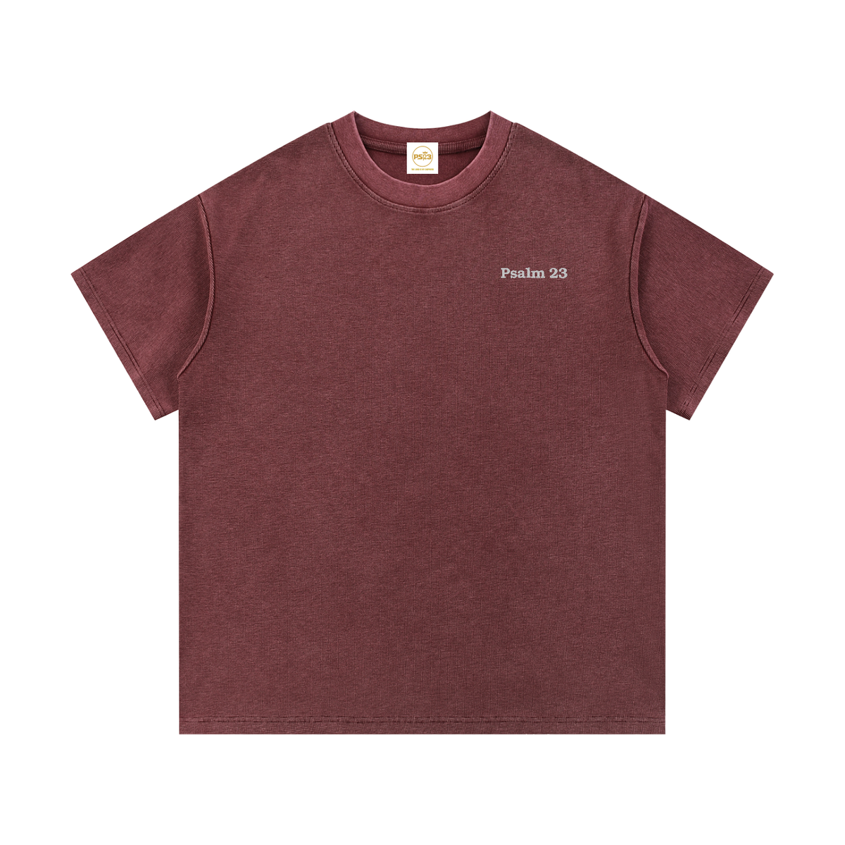 PS23 Embroidery Psalm 23 Mineral Wash Waffle Knit T-Shirt