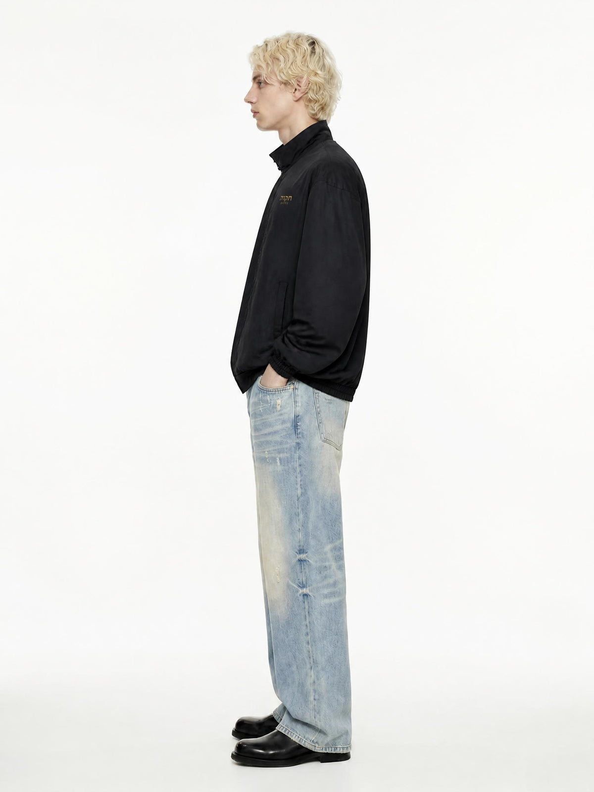 PS23 Hebrew hope Stand Collar Bomber Jacket