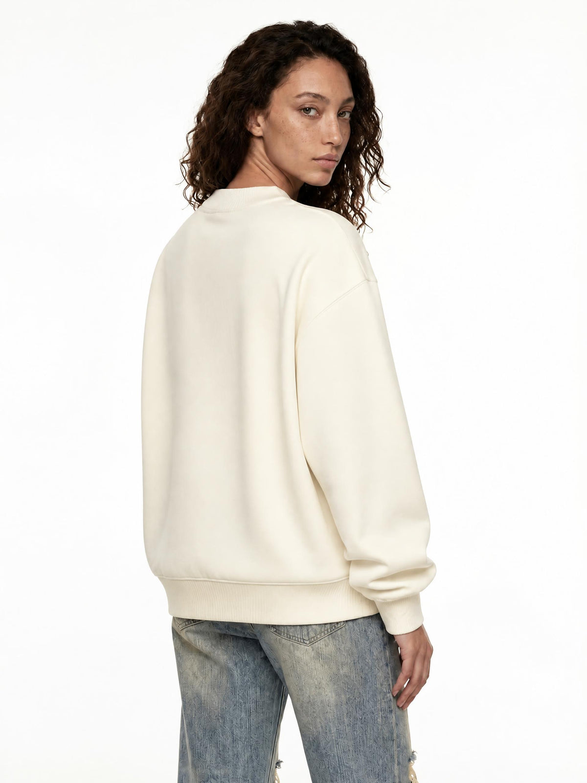 PS23 Women I shall not want Essential Fleece Mock-Neck Crew Sweatshirt