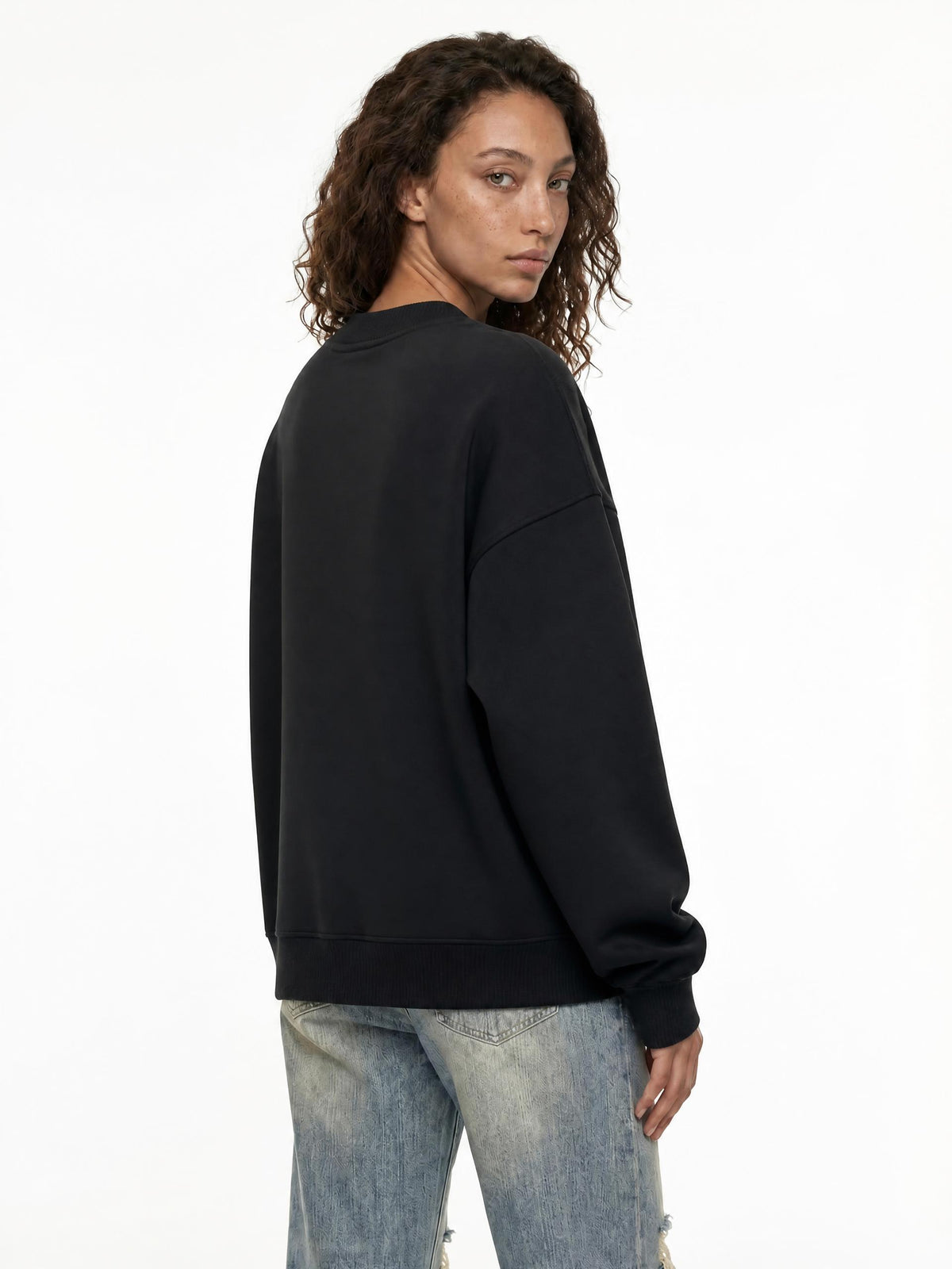 PS23 The Cross Women Essential Fleece Mock-Neck Crew Sweatshirt