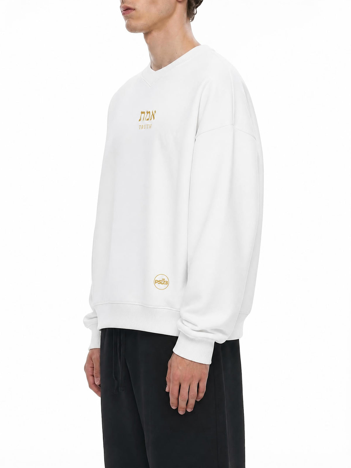 PS23 Hebrew Truth Unisex Oversized V-Neck Sweatshirt