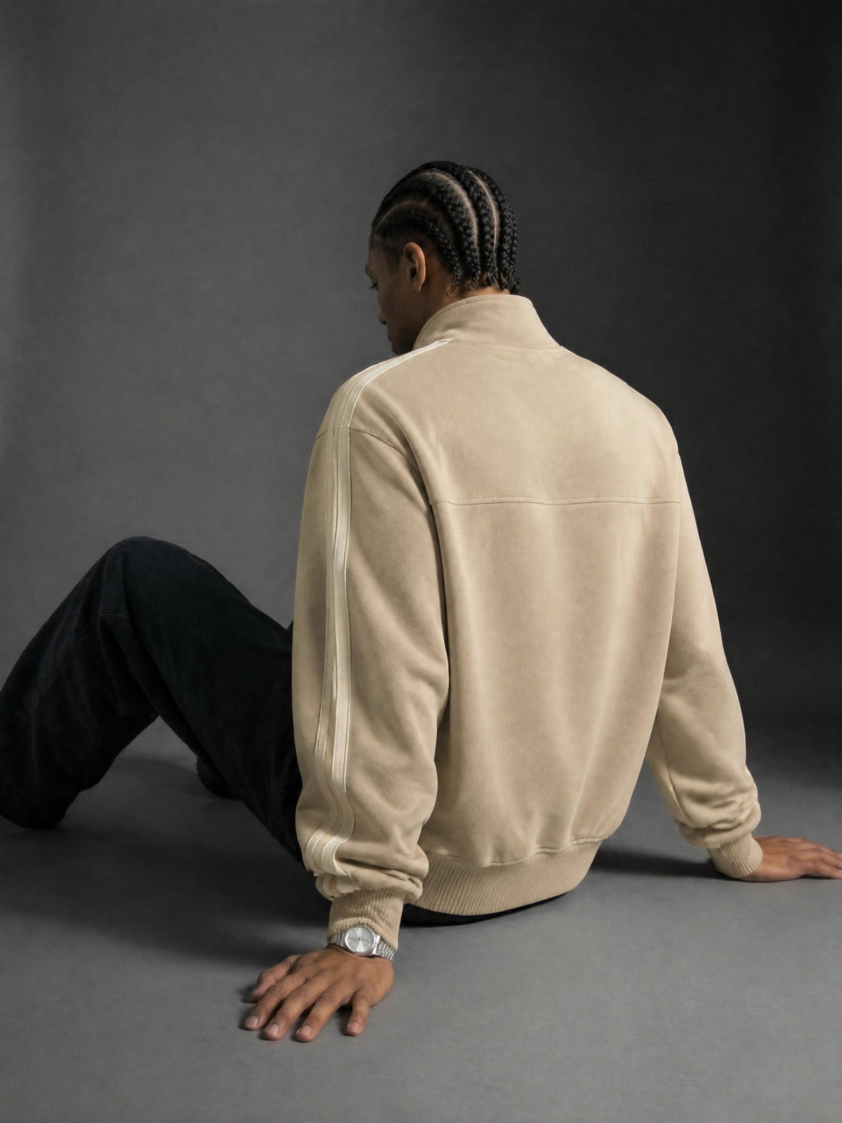 PS23 Hebrew Salvation Contrast Side-Stripe Stand Collar Jacket