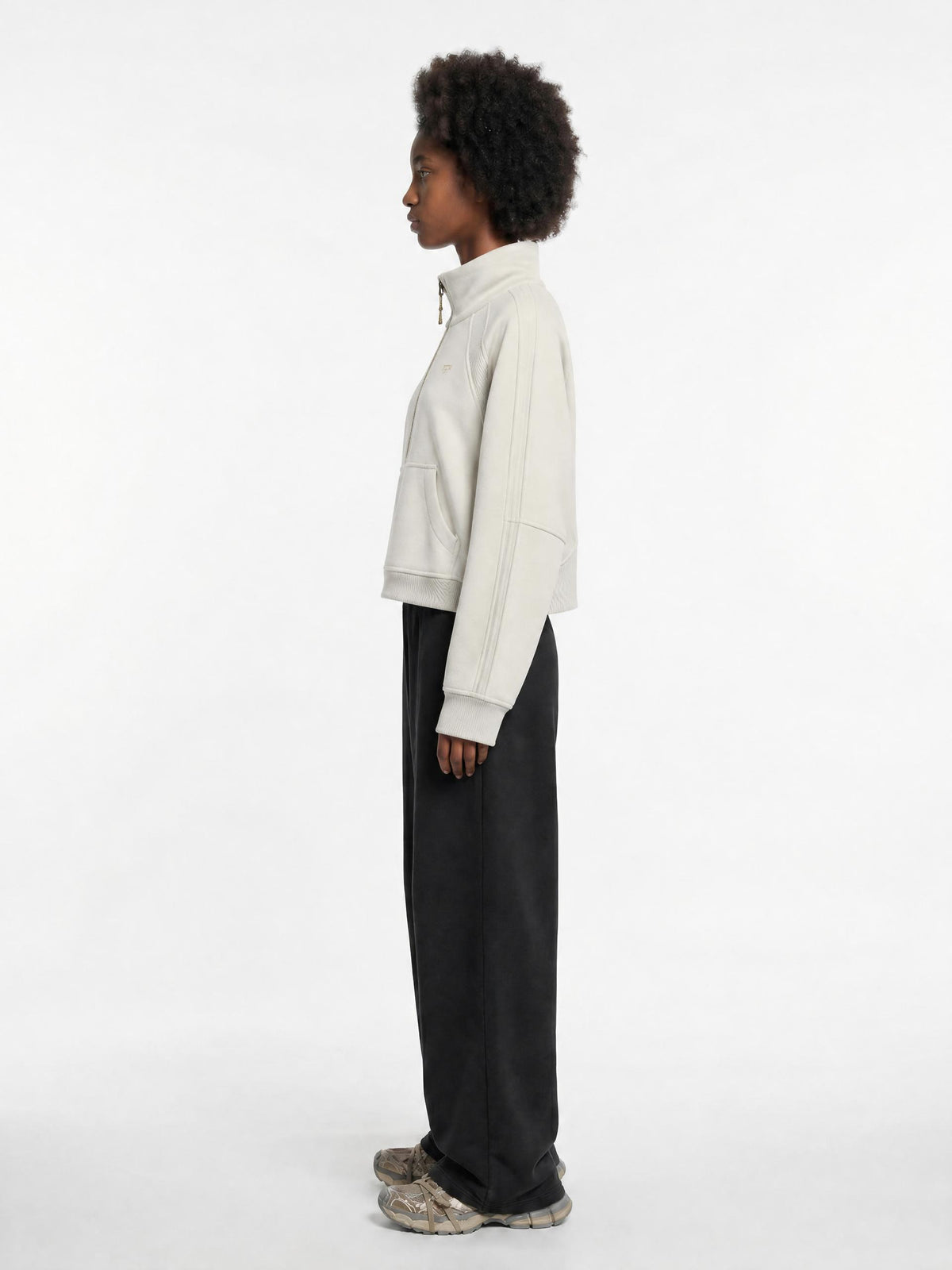 PS23 Hebrew Love Cropped Half-Zip Sweatshirt