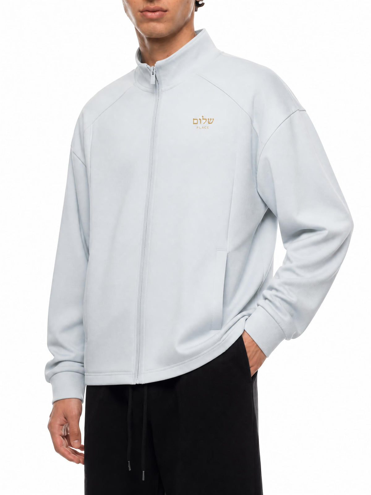 PS23 Hebrew Peace Unisex Stand Collar Track Jacket