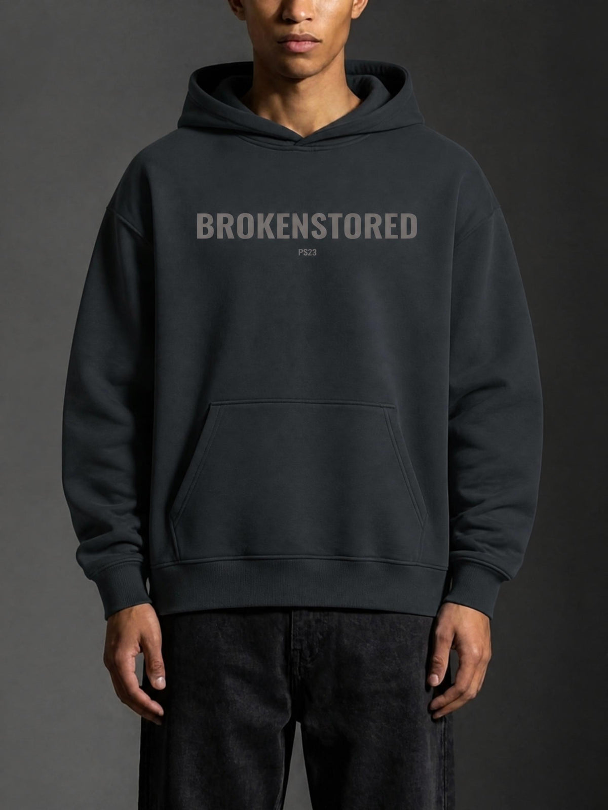 PS23 Brokenstored Grey Essential Heavyweight Hoodie