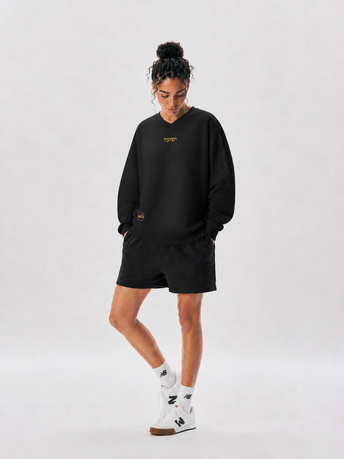 PS23 Hebrew Salvation (Yeshuah) Unisex Oversized V-Neck Sweatshirt