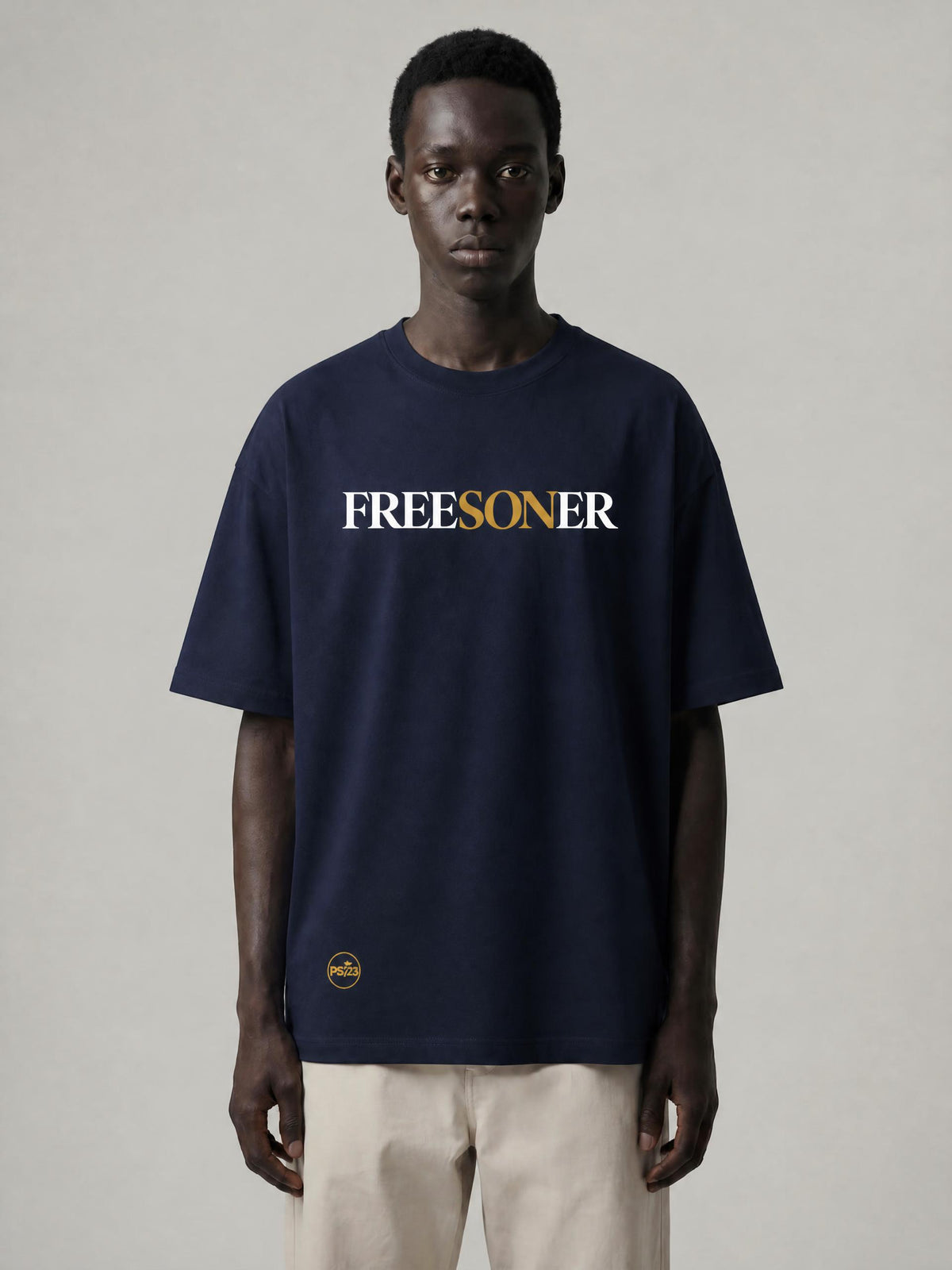 PS23 FREESONER Heavyweight Drop Shoulder Cotton T-Shirt