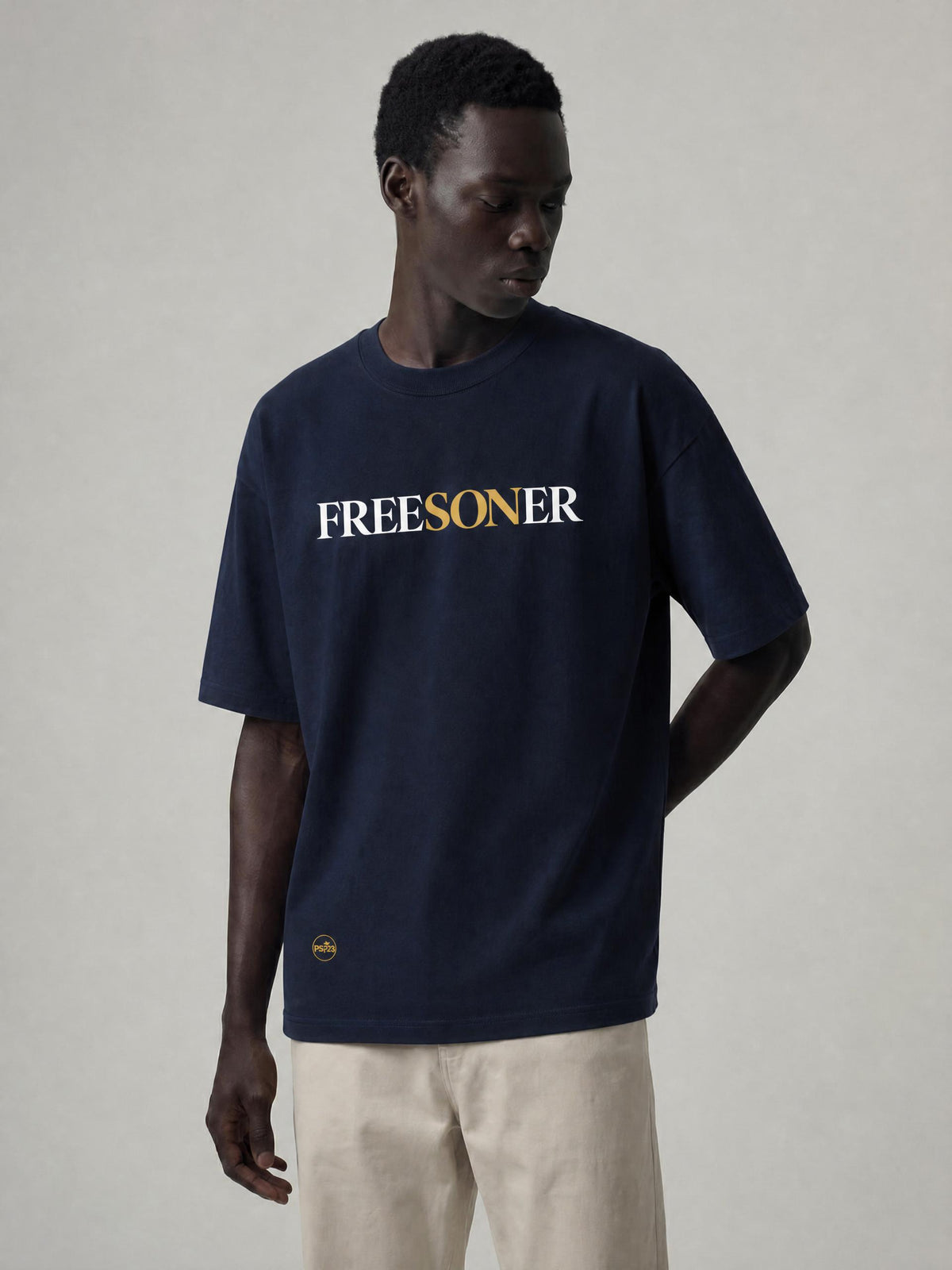 PS23 FREESONER Heavyweight Drop Shoulder Cotton T-Shirt