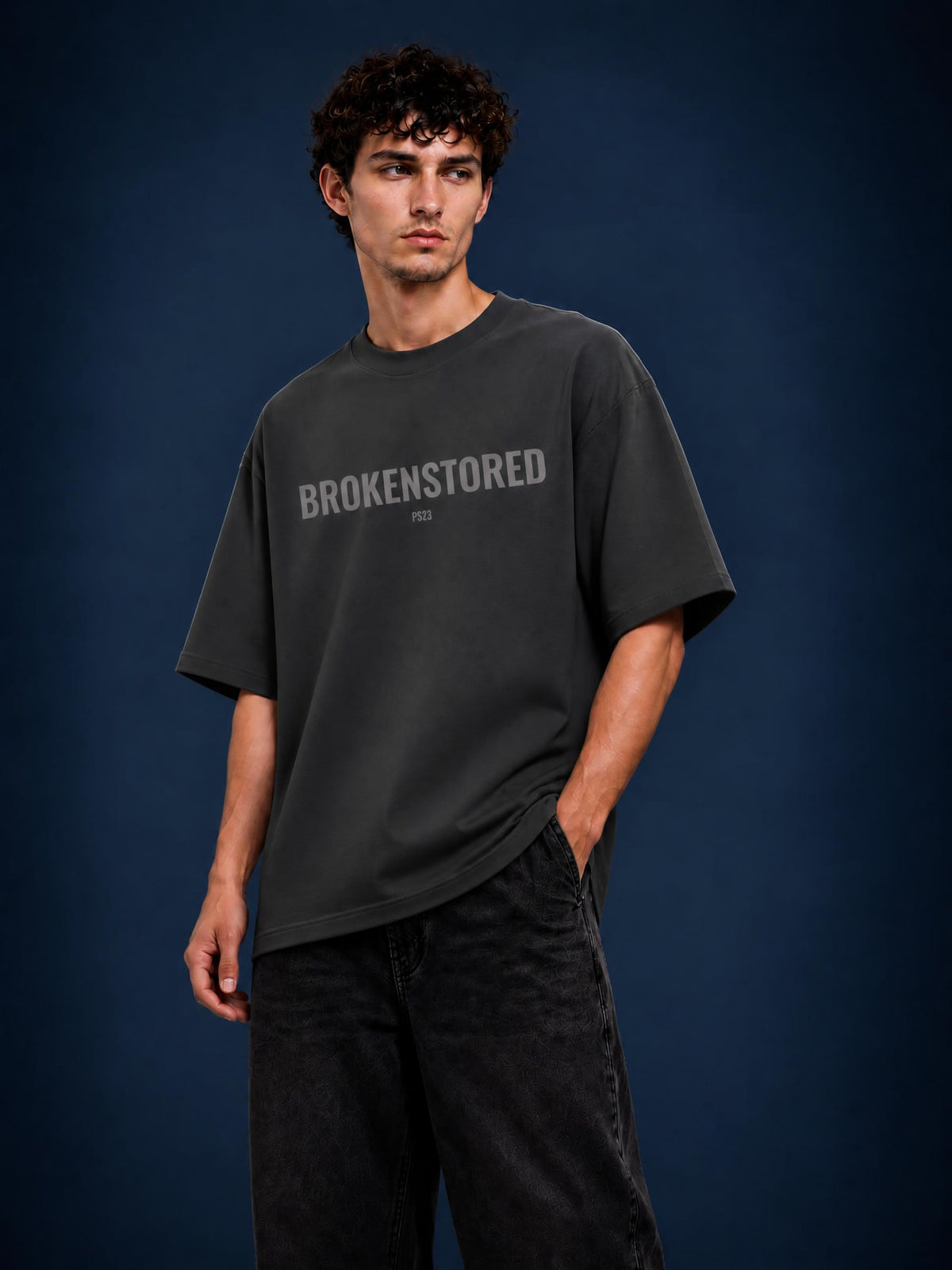 PS23 Brokenstored Grey Heavyweight Earth Tone T-Shirt