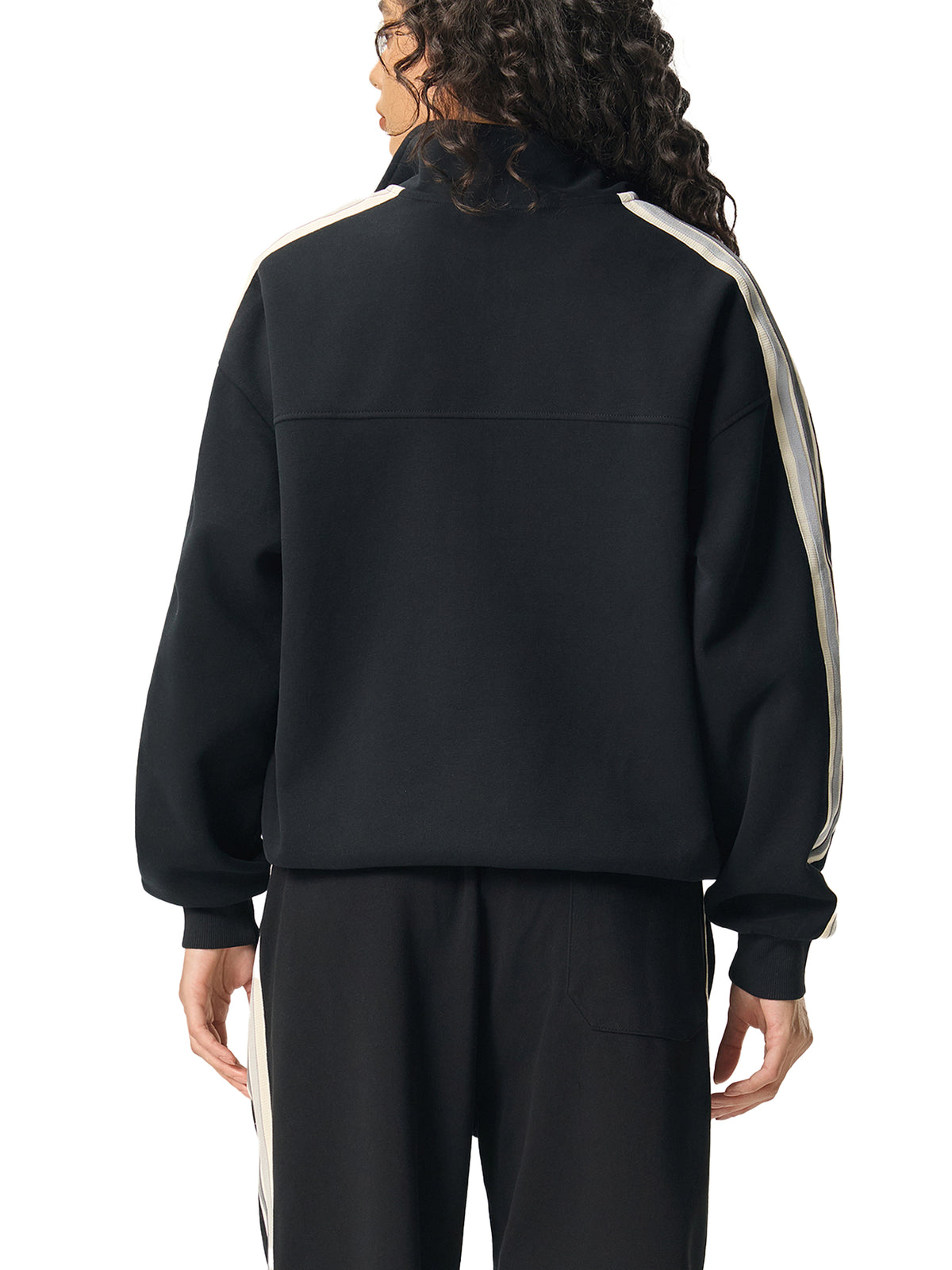 PS23 Hebrew Salvation Contrast Side-Stripe Stand Collar Jacket