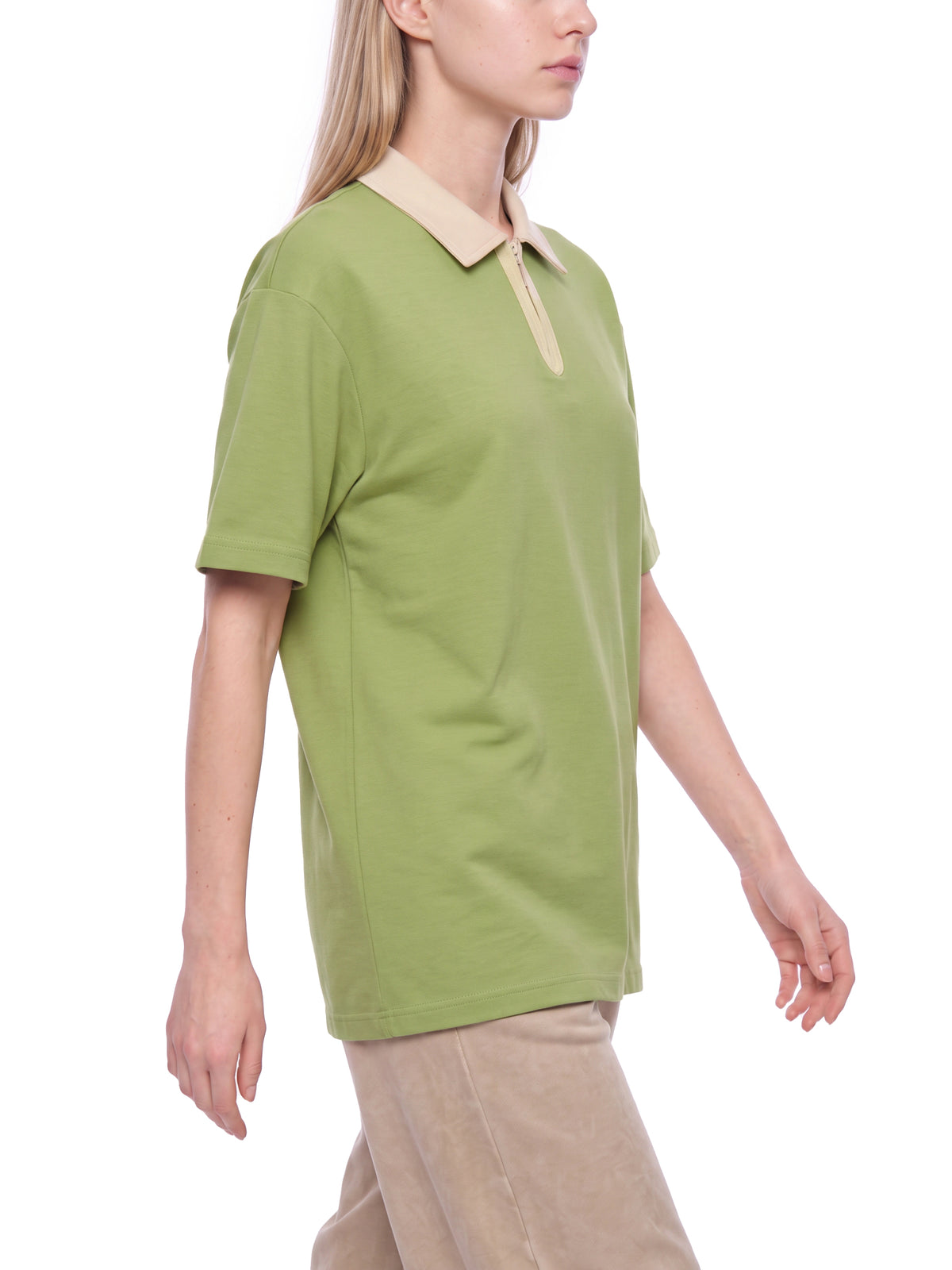 PS23 Hebrew Green Pastures Unisex Color Block Quarter-Zip Polo Shirt